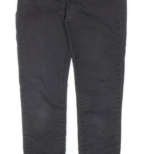 Marks and Spencer Womens Grey Cotton Skinny Jeans Size 8 Regular Zip