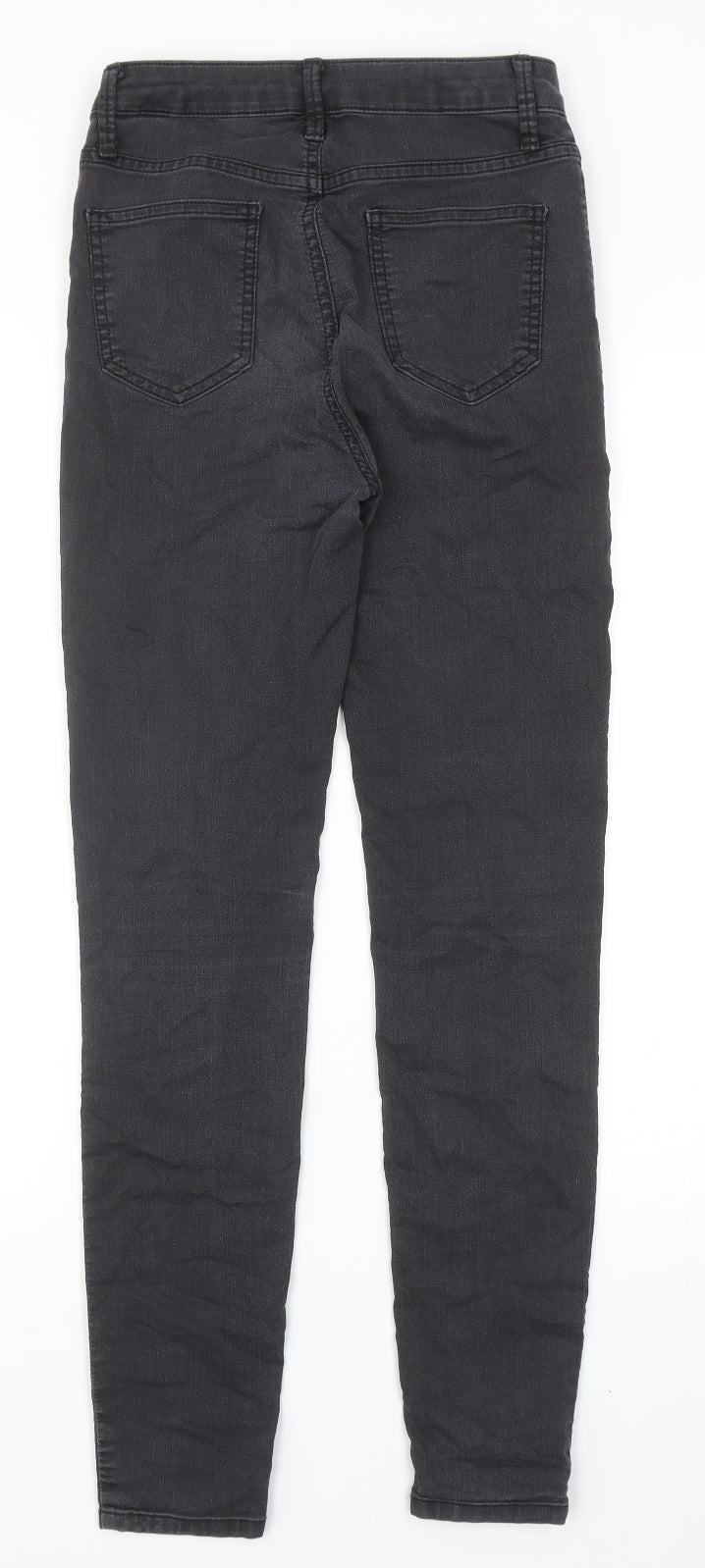 Marks and Spencer Womens Grey Cotton Skinny Jeans Size 8 Regular Zip