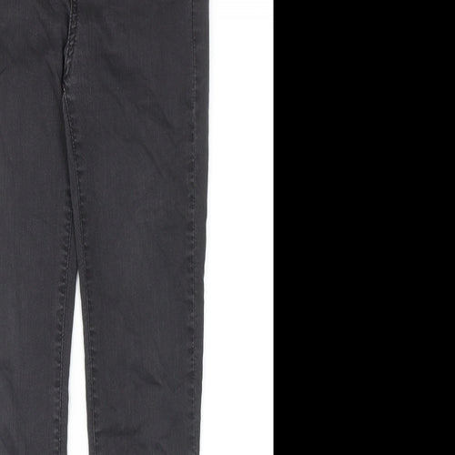 Marks and Spencer Womens Grey Cotton Skinny Jeans Size 8 Regular Zip