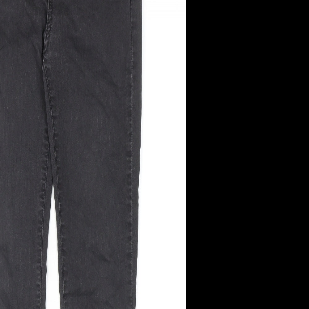 Marks and Spencer Womens Grey Cotton Skinny Jeans Size 8 Regular Zip