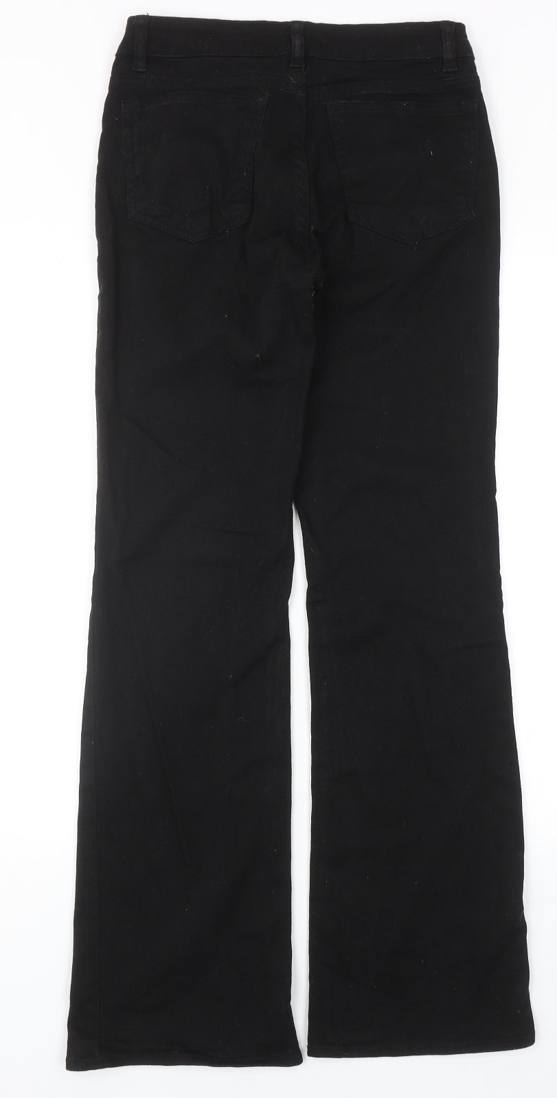 H&M Womens Black Cotton Straight Jeans Size 6 Regular Zip