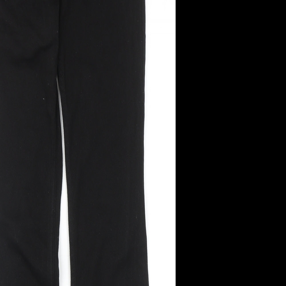 H&M Womens Black Cotton Straight Jeans Size 6 Regular Zip