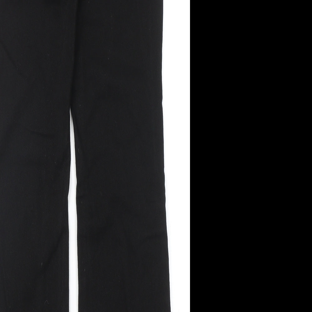 H&M Womens Black Cotton Straight Jeans Size 6 Regular Zip