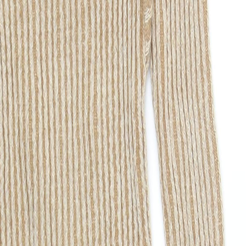 I SAW IT FIRST Womens Beige Viscose Jumper Dress Size 10 V-Neck Pullover
