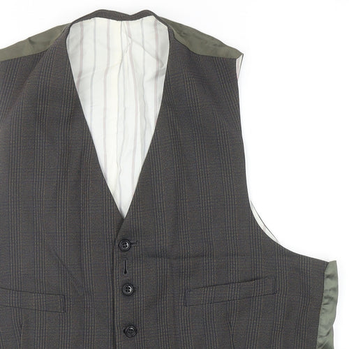 Preworn Mens Green Plaid Polyester Jacket Blazer Size 40
