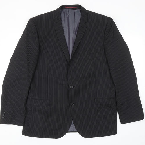 NEXT Mens Black Striped Wool Jacket Blazer Size 42