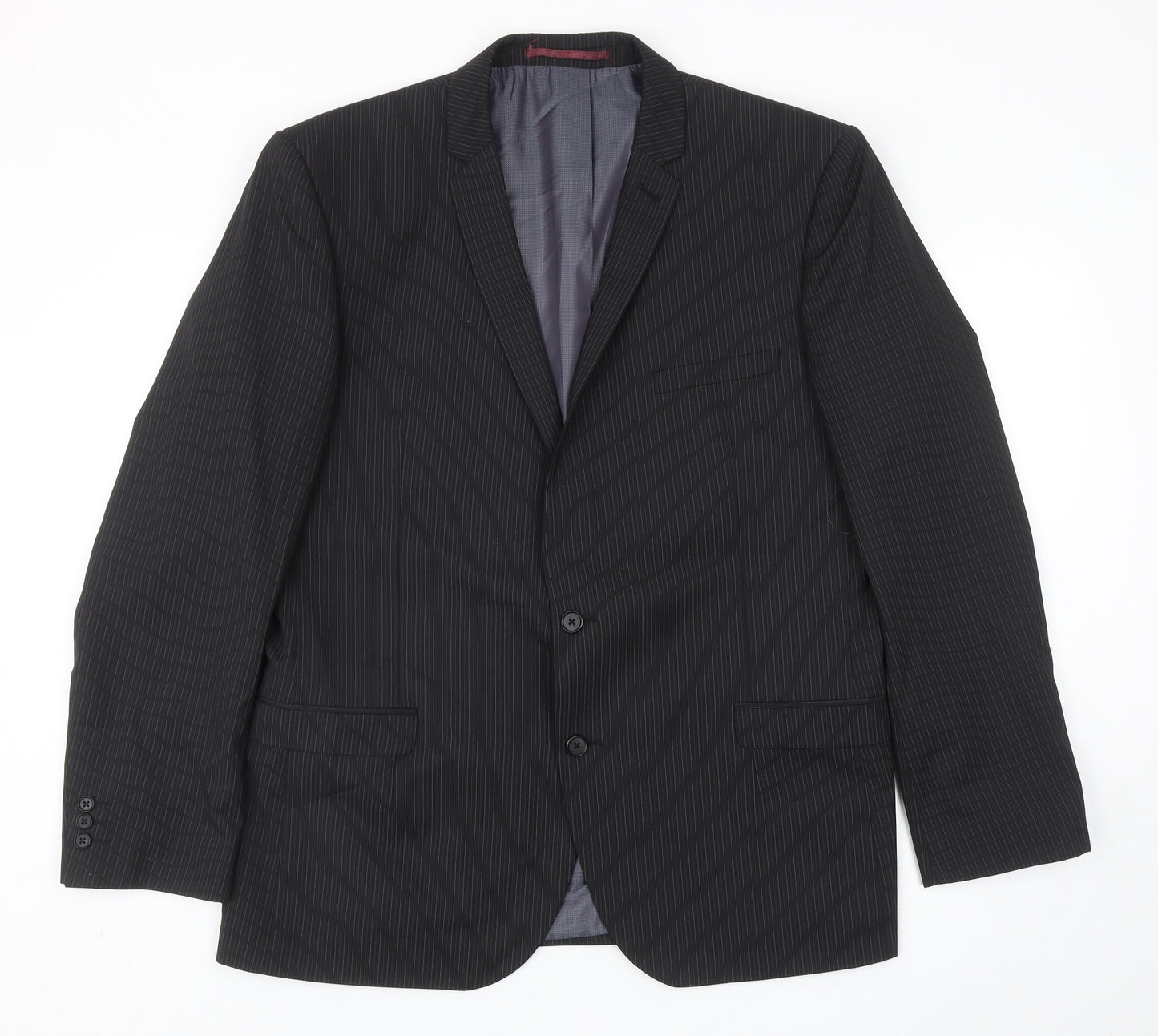 NEXT Mens Black Striped Wool Jacket Blazer Size 42
