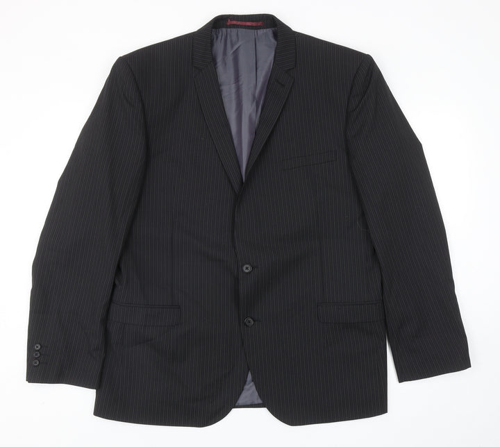 NEXT Mens Black Striped Wool Jacket Blazer Size 42