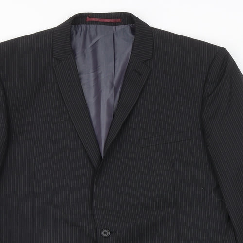 NEXT Mens Black Striped Wool Jacket Blazer Size 42