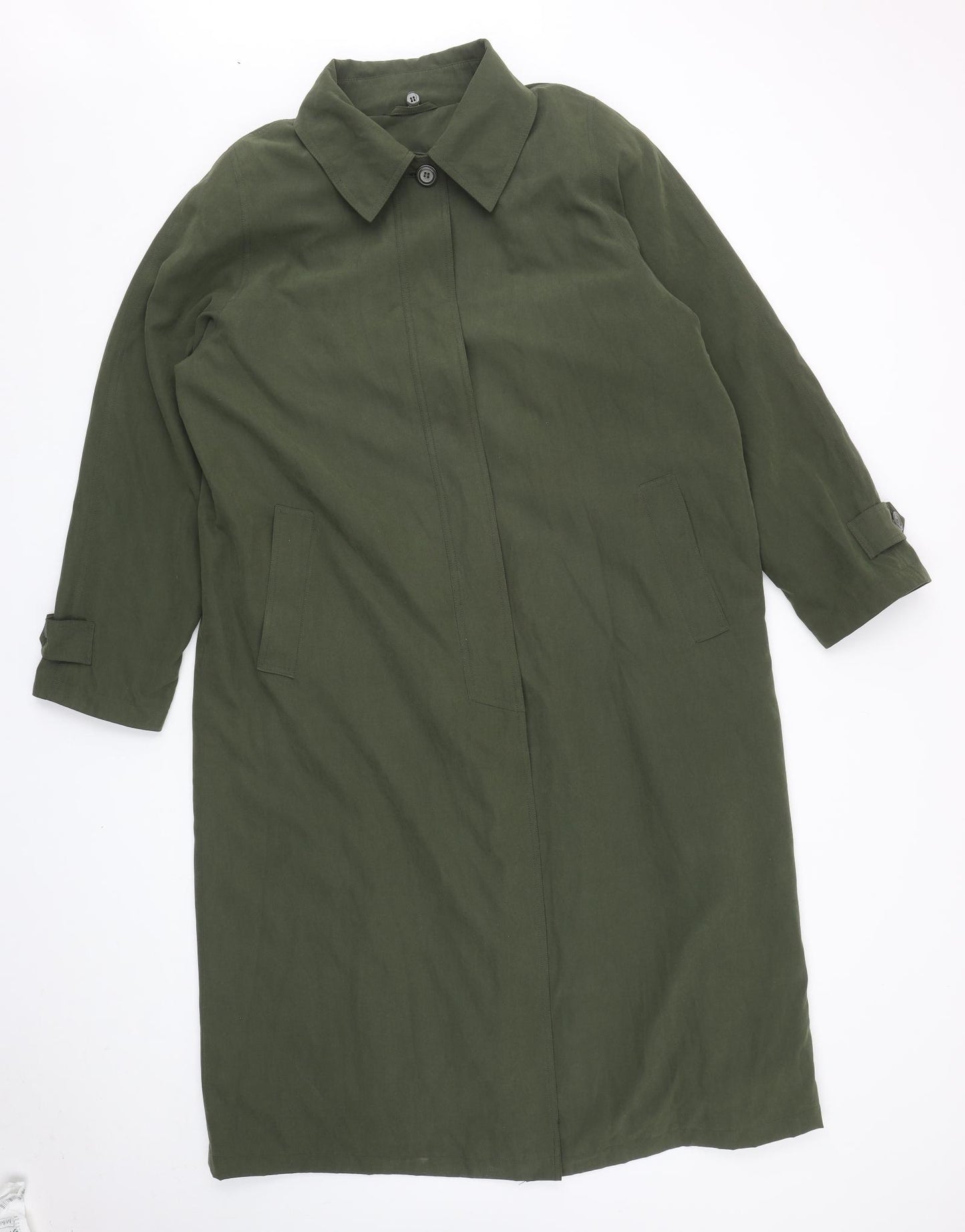Rosetti Womens Green Trench Coat Jacket Size 18 Button