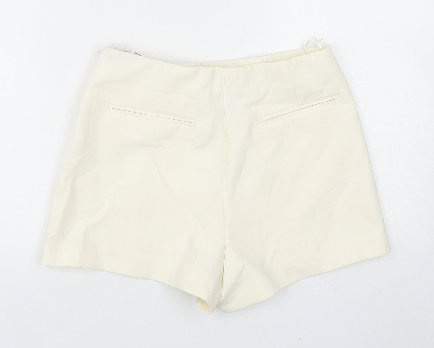 Zara Womens Ivory Polyester Wrap Shorts Size S Regular Zip