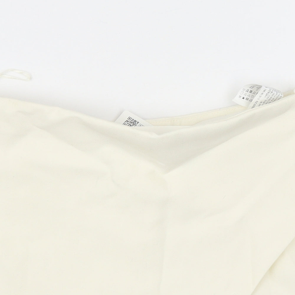 Zara Womens Ivory Polyester Wrap Shorts Size S Regular Zip