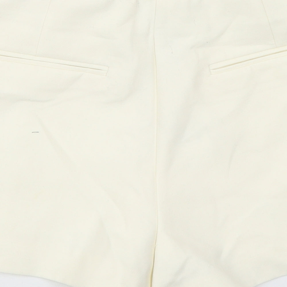 Zara Womens Ivory Polyester Wrap Shorts Size S Regular Zip