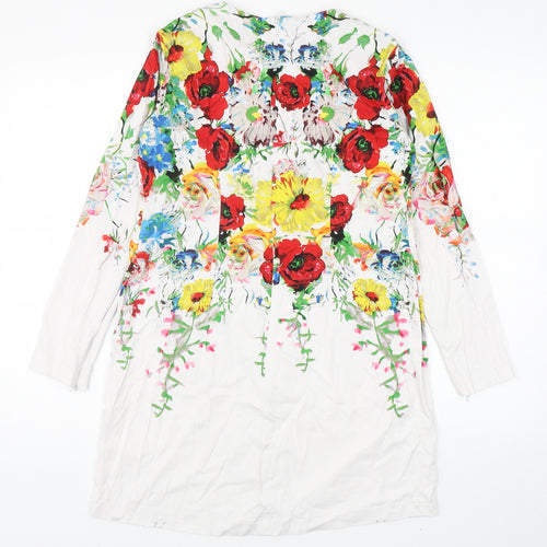Mek Kembang Cotton Womens Multicoloured Floral Cotton Mini Size S Round Neck Zip