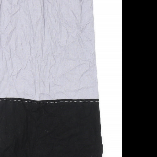 NEXT Womens Grey Colourblock Viscose Shift Size 10 V-Neck Button