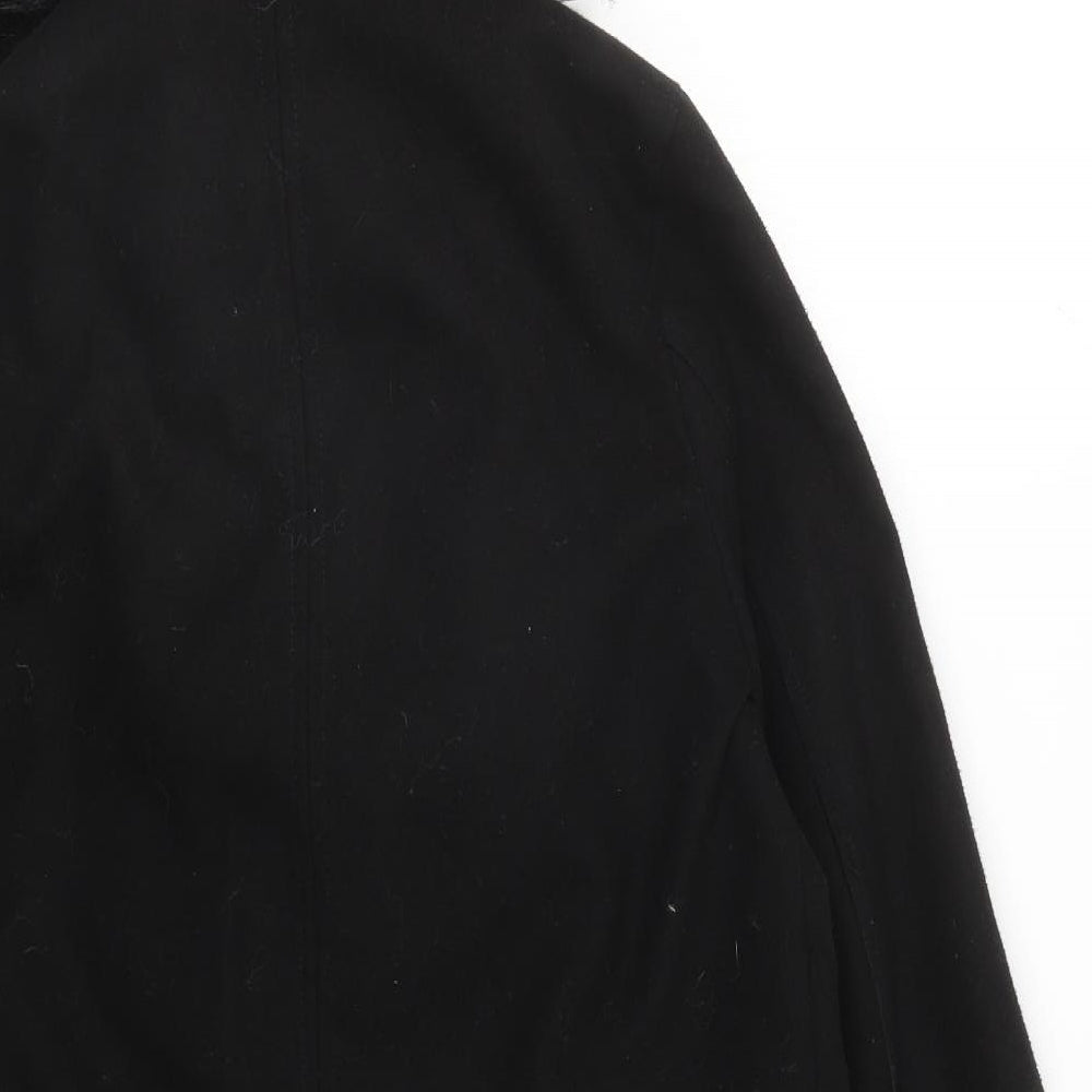 River Island Womens Black Parka Coat Size 8 Zip