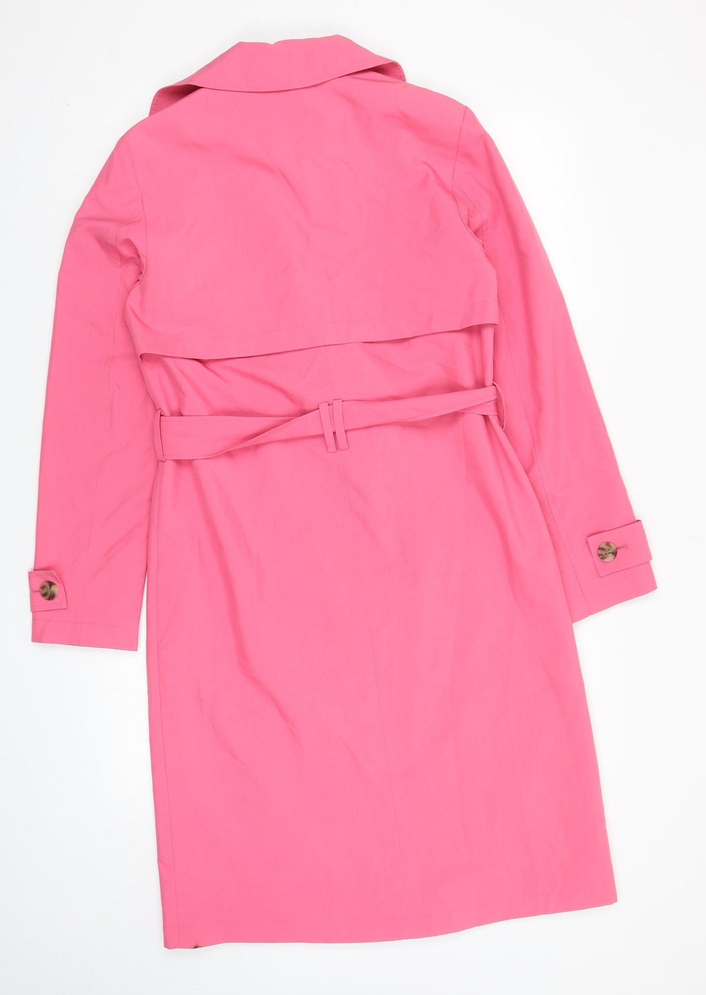 Marks and Spencer Womens Pink Trench Coat Coat Size 6 Button