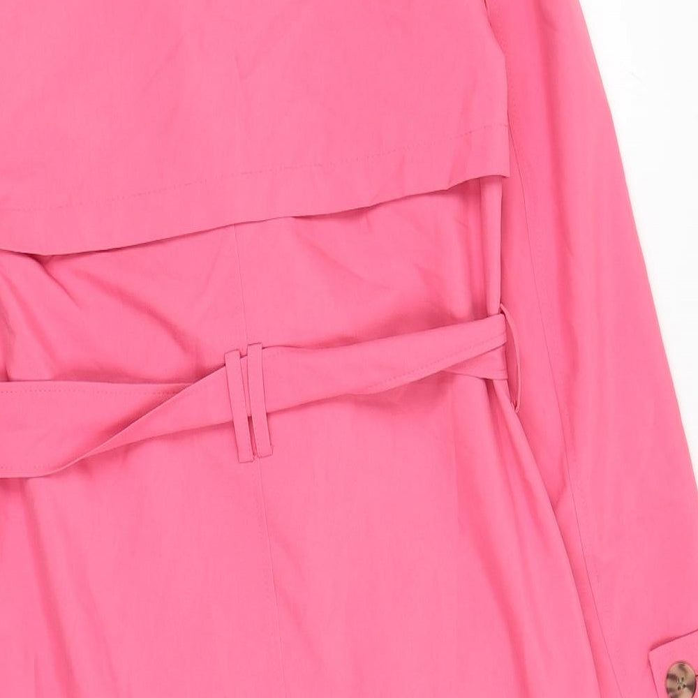 Marks and Spencer Womens Pink Trench Coat Coat Size 6 Button