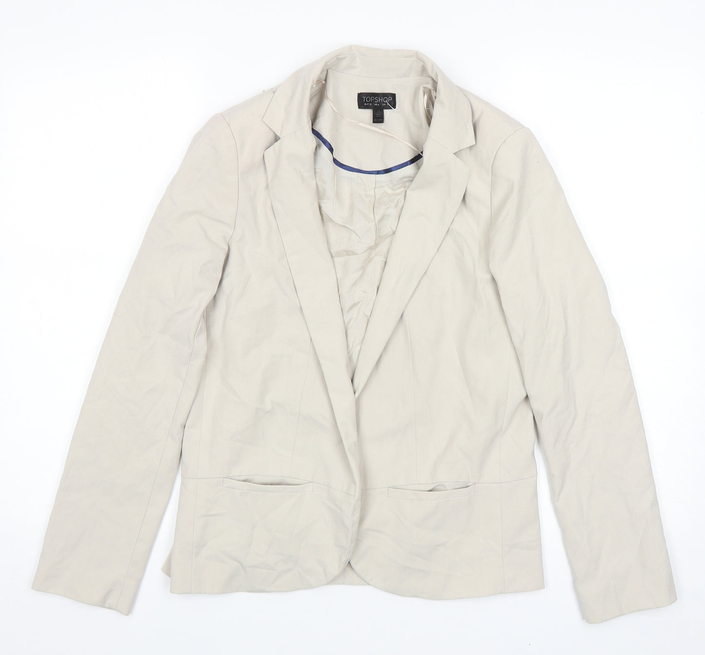 Topshop Womens Beige Jacket Blazer Size 8