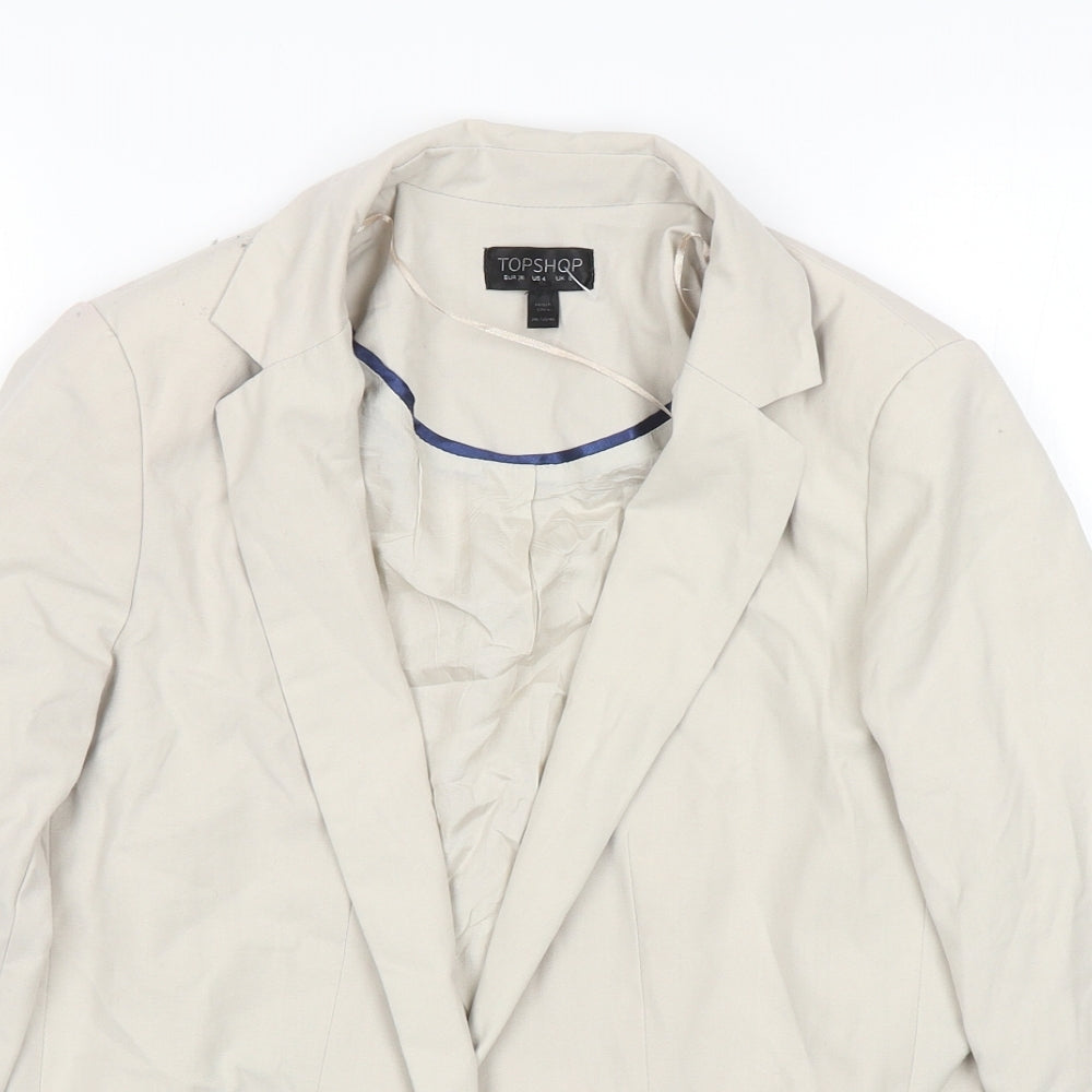 Topshop Womens Beige Jacket Blazer Size 8