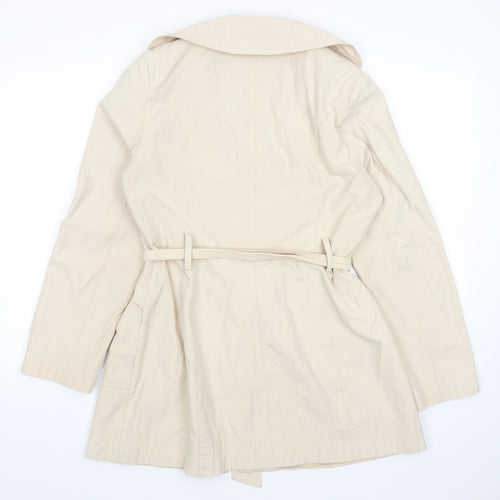 BHS Womens Beige Trench Coat Coat Size 10 Button