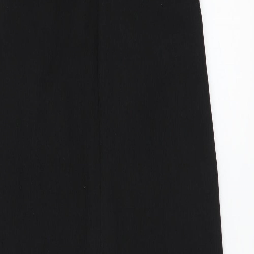 Zara Womens Black Polyester A-Line Size XS Cowl Neck Zip