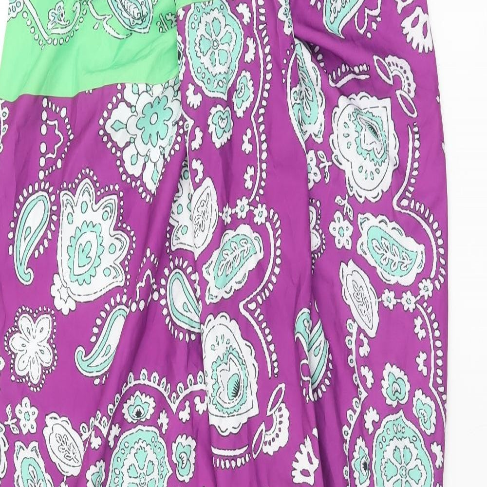 SheIn Womens Multicoloured Geometric Polyester Wrap Skirt Size S Zip