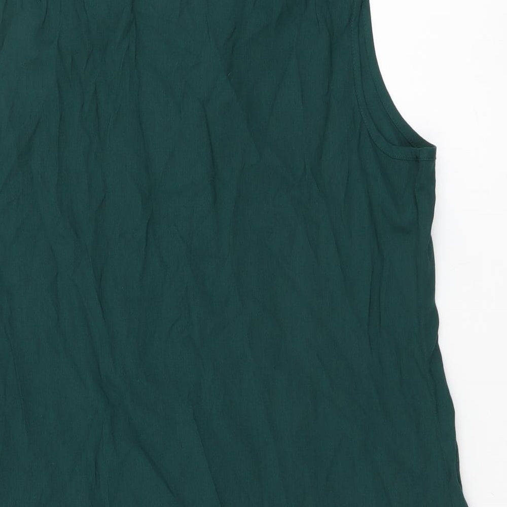 NEXT Womens Green Viscose Basic Tank Size 14 V-Neck
