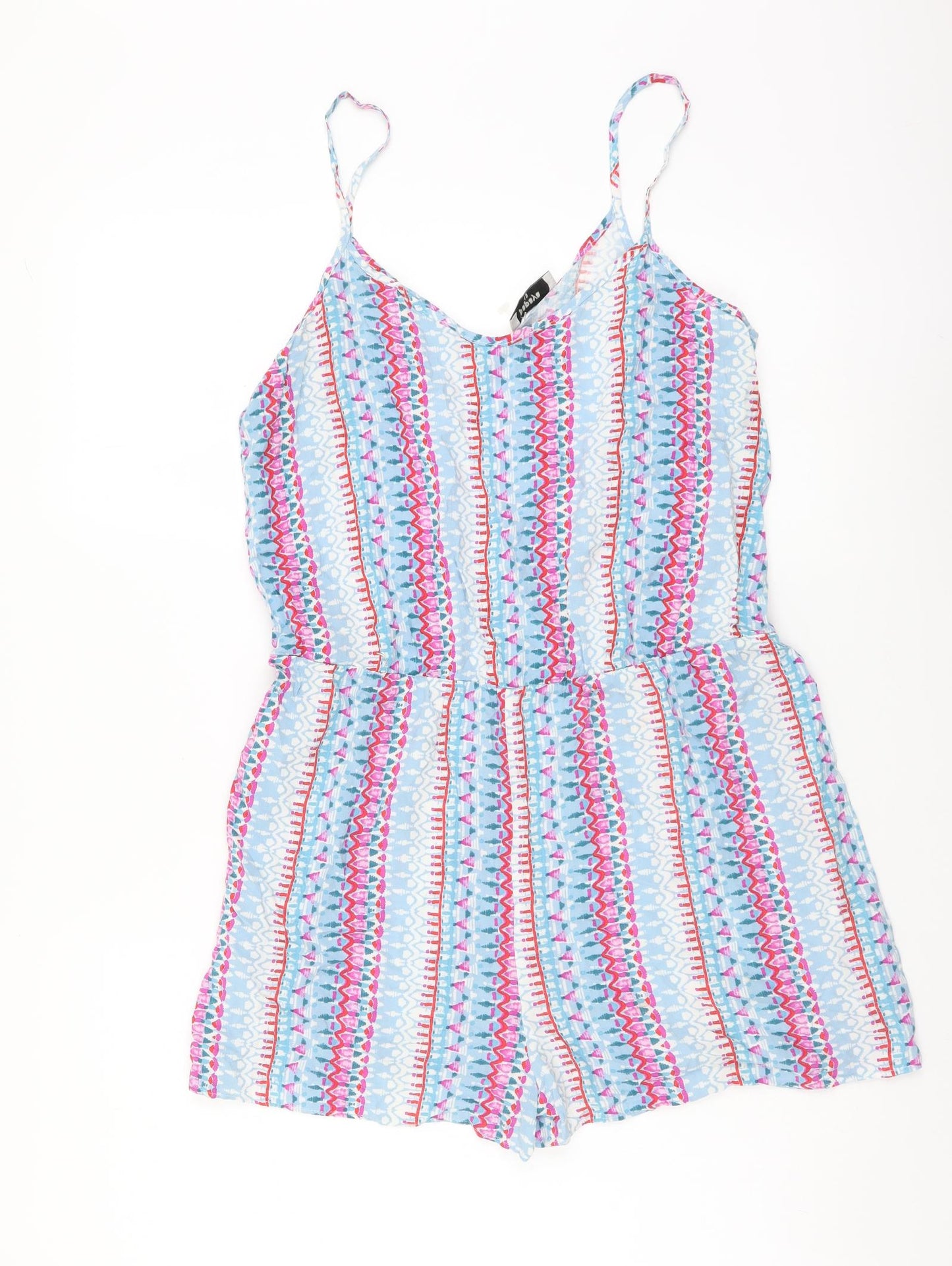 Papaya Womens Multicoloured Geometric Viscose Playsuit One-Piece Size 10 Pullover