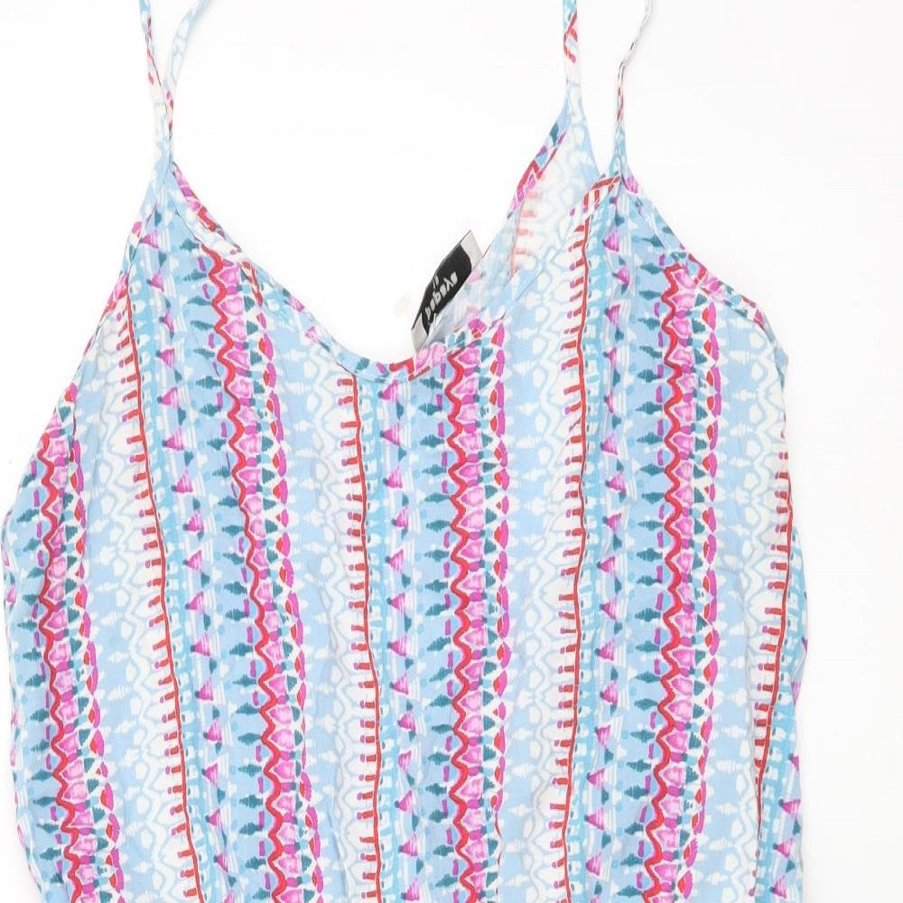 Papaya Womens Multicoloured Geometric Viscose Playsuit One-Piece Size 10 Pullover