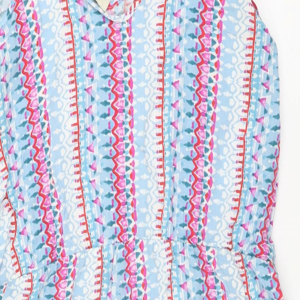 Papaya Womens Multicoloured Geometric Viscose Playsuit One-Piece Size 10 Pullover