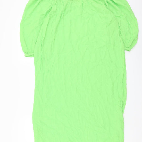 Marks and Spencer Womens Green Viscose A-Line Size S Off the Shoulder Pullover