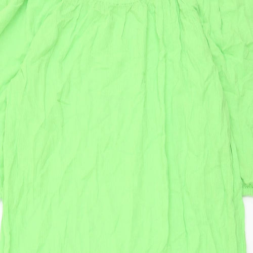 Marks and Spencer Womens Green Viscose A-Line Size S Off the Shoulder Pullover