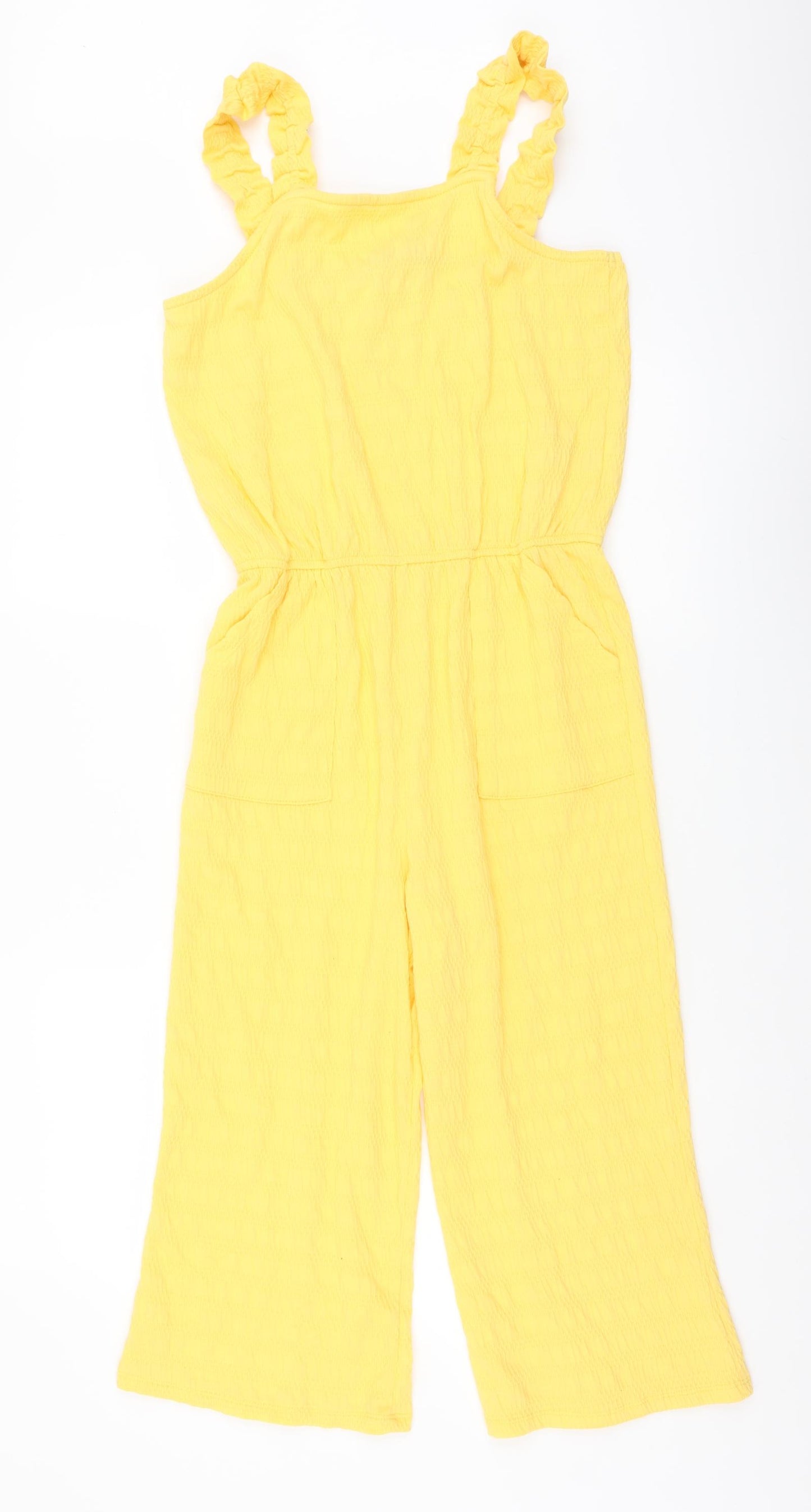 Primark Girls Yellow Polyester Jumpsuit One-Piece Size 12-13 Years Pullover