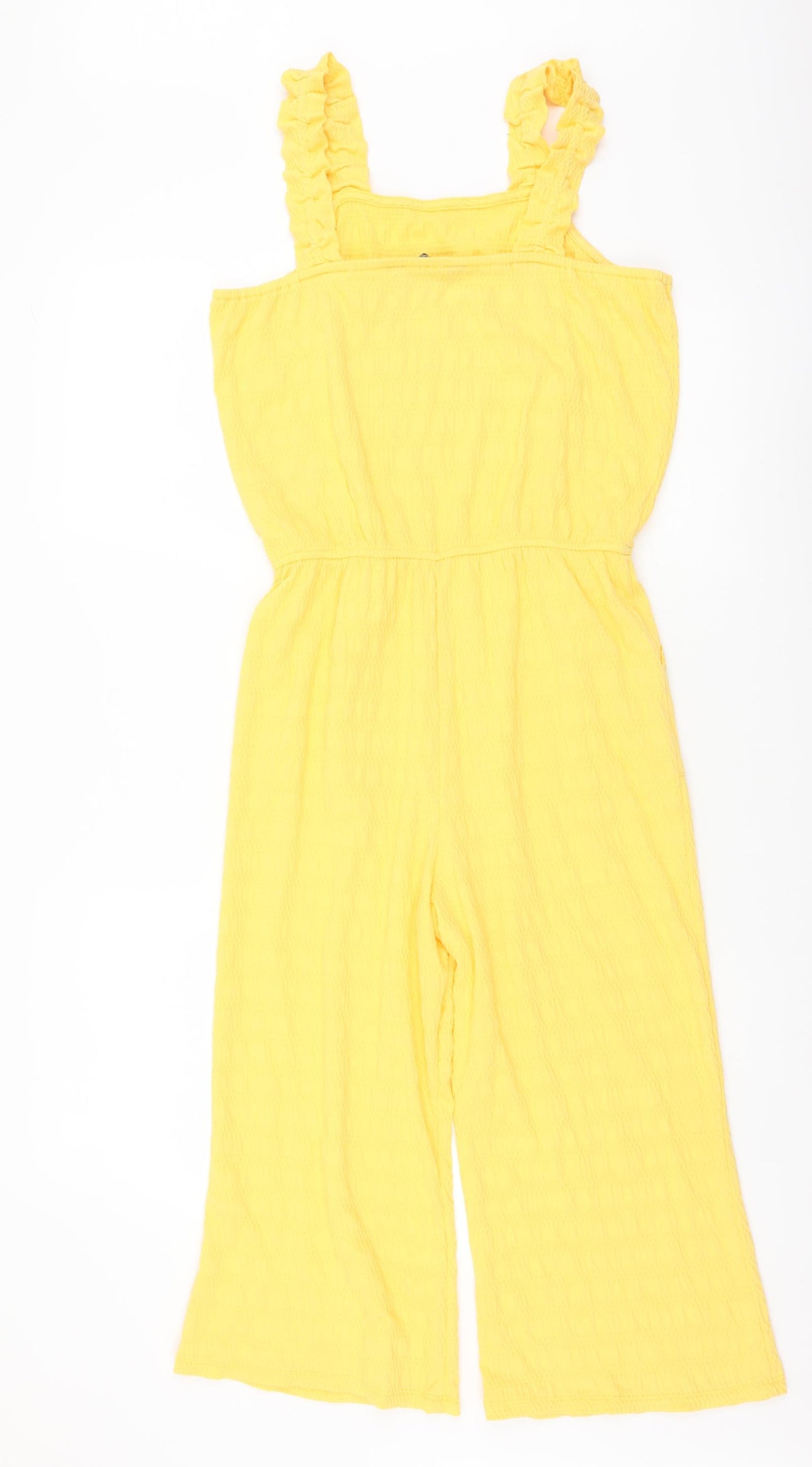 Primark Girls Yellow Polyester Jumpsuit One-Piece Size 12-13 Years Pullover