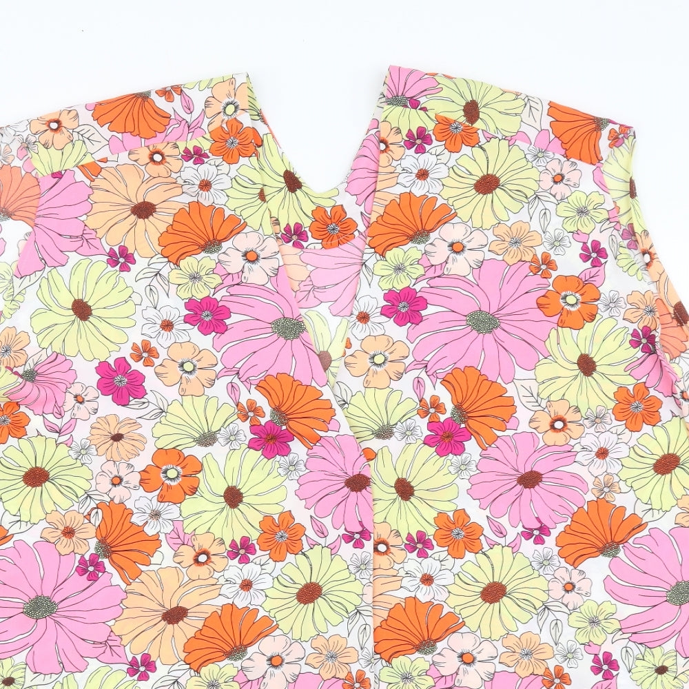 Marks and Spencer Womens Multicoloured Floral Viscose Basic Tank Size 24 V-Neck