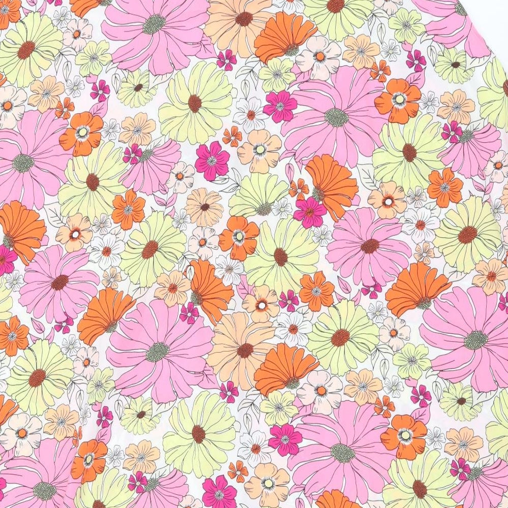 Marks and Spencer Womens Multicoloured Floral Viscose Basic Tank Size 24 V-Neck