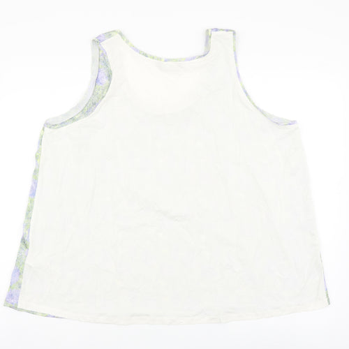 Marks and Spencer Womens Multicoloured Floral Polyester Basic Tank Size 18 Scoop Neck