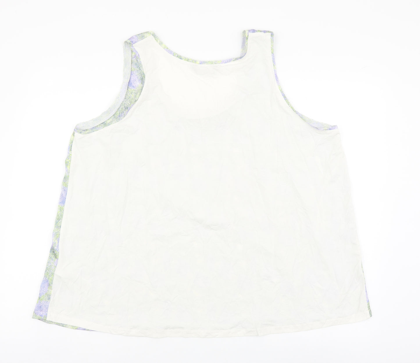 Marks and Spencer Womens Multicoloured Floral Polyester Basic Tank Size 18 Scoop Neck