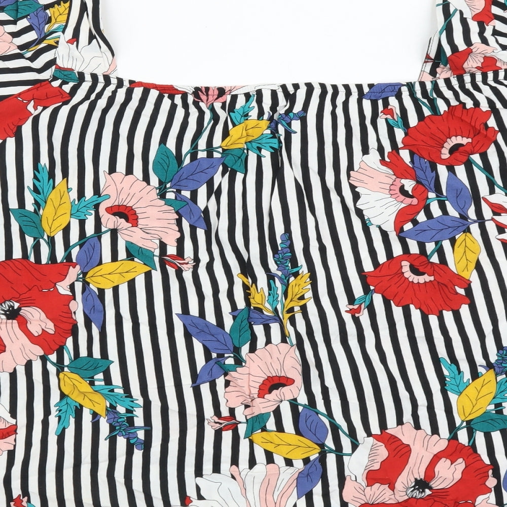 Papaya Womens Multicoloured Geometric Viscose Basic Blouse Size 20 Square Neck