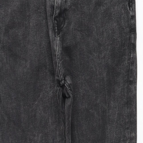 Bershka Womens Grey Cotton Skinny Jeans Size L L28 in Regular Button