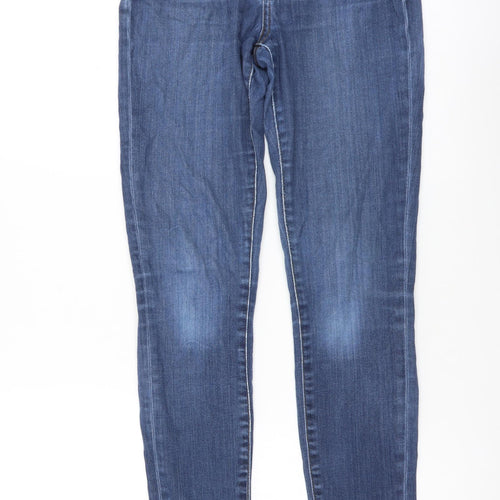 Waredenim Womens Blue Cotton Skinny Jeans Size 8 L28 in Regular Button