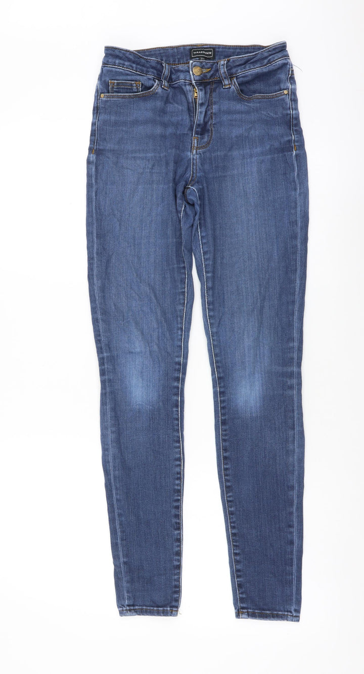 Waredenim Womens Blue Cotton Skinny Jeans Size 8 L28 in Regular Button
