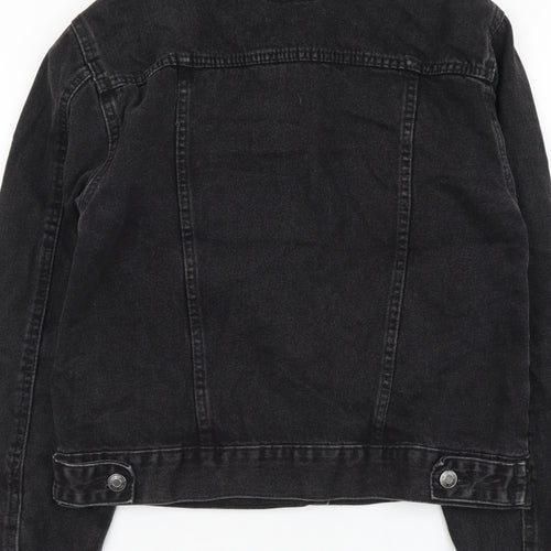 Denim & Co. Womens Grey Jacket Size 10 Button - Denim Jacket