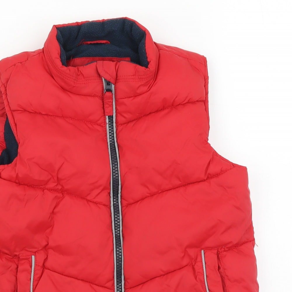 NEXT Boys Red Gilet Waistcoat Size 3-4 Years Zip