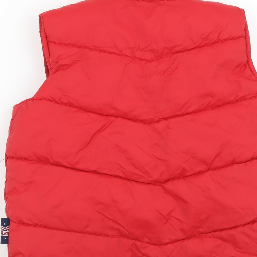 NEXT Boys Red Gilet Waistcoat Size 3-4 Years Zip