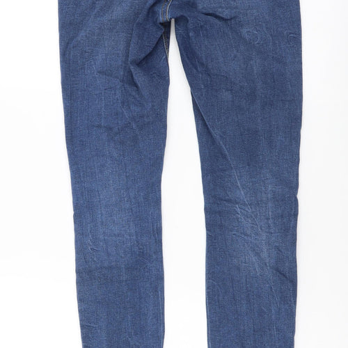 Denim & Co. Womens Blue Cotton Skinny Jeans Size 8 L28 in Regular Button