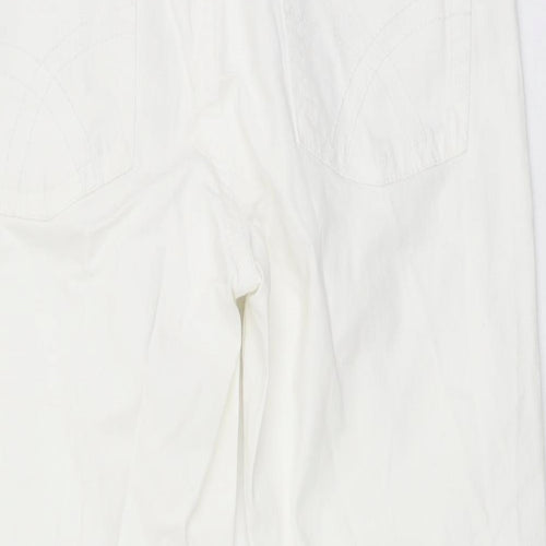 Denim & Co. Womens White Cotton Cropped Jeans Size 12 L20 in Regular Button