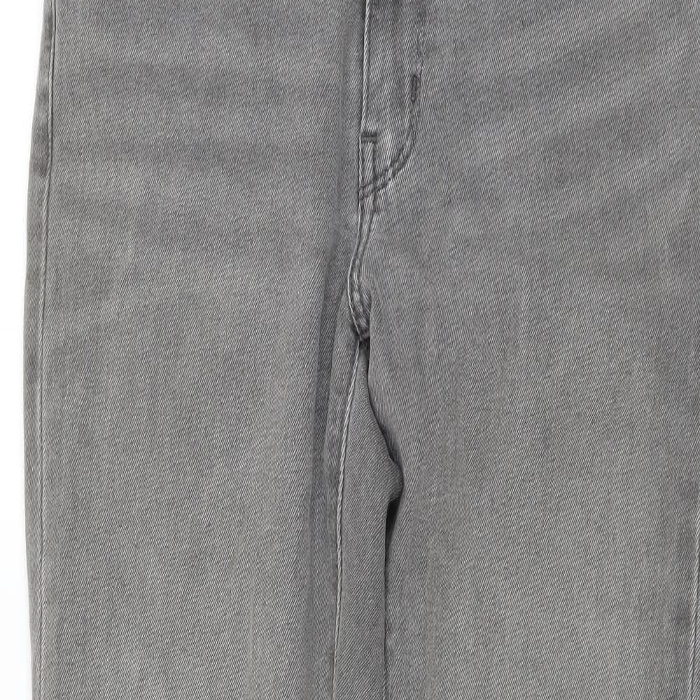 Levi's Womens Grey Cotton Straight Jeans Size 27 in L26 in Regular Button