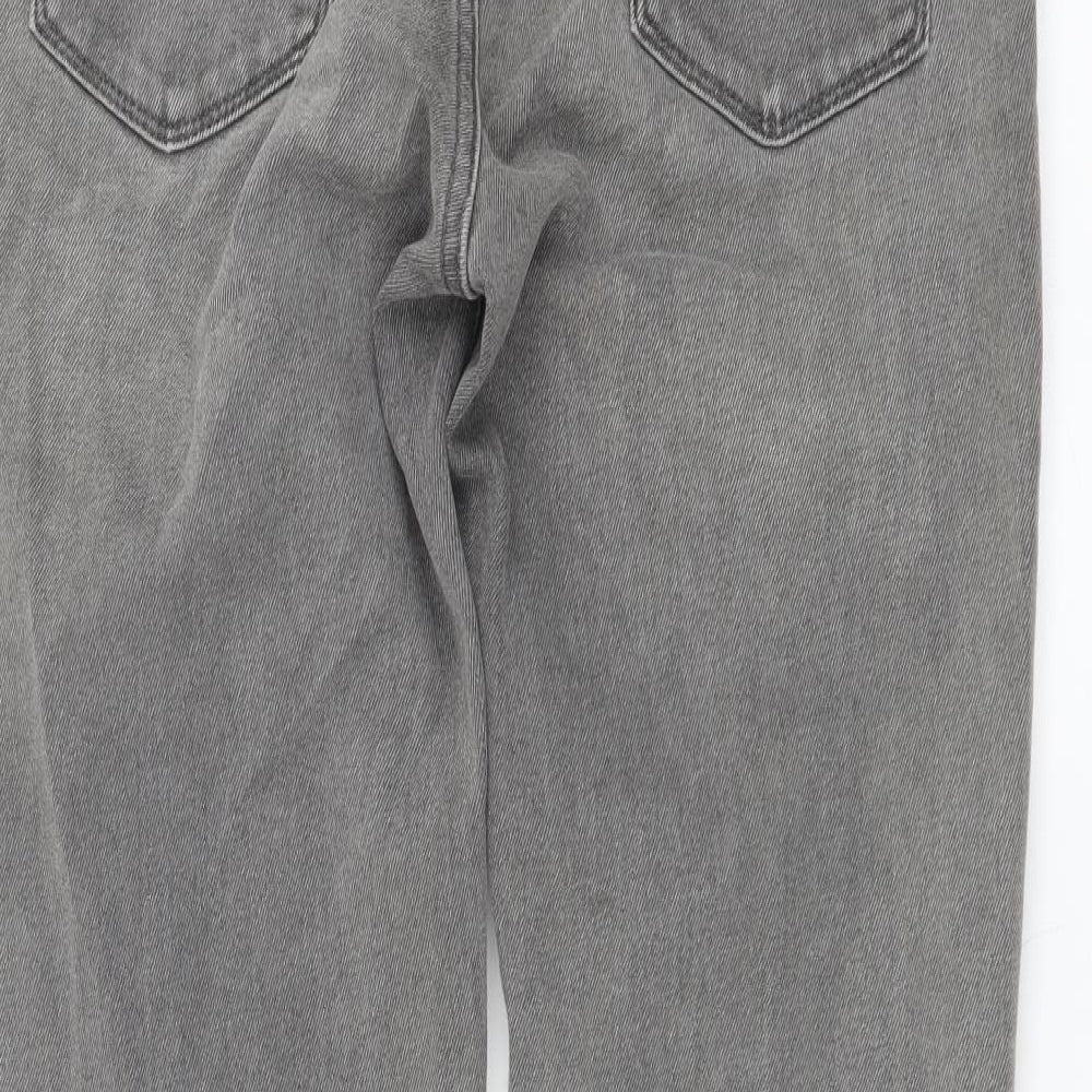 Levi's Womens Grey Cotton Straight Jeans Size 27 in L26 in Regular Button